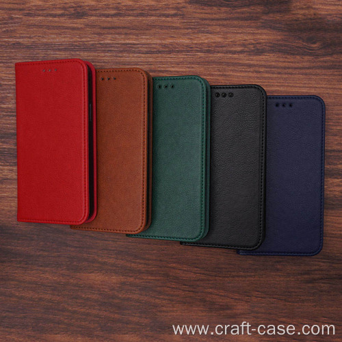 Funda de teléfono para iPhone XR Cartera de cuero